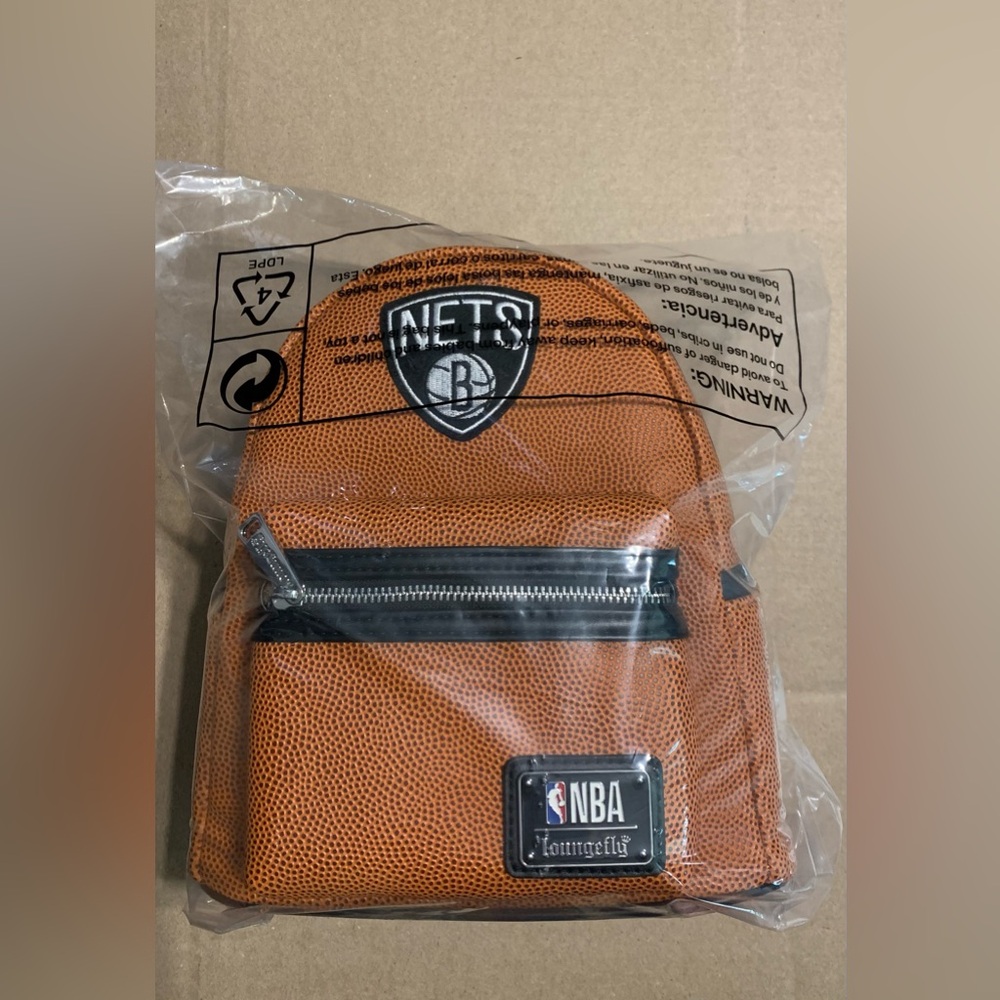 Loungefly NBA Brooklyn Nets Basketball Backpack Orange & Black - NWT (WP179)